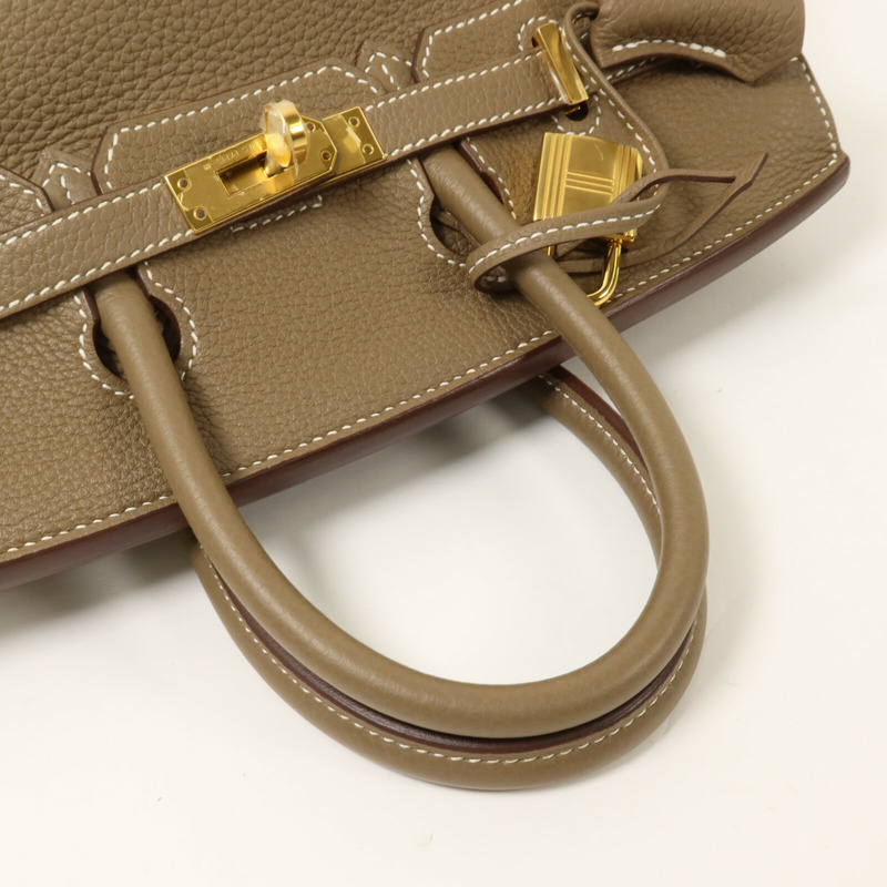 HERMES Togo皮革Birkin 25手挽袋Etoupe-7