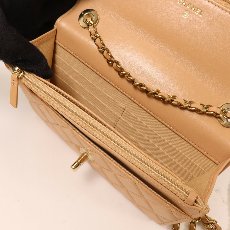 CHANEL 羊皮皮革Trendy Wallet On Chain鏈帶肩背袋-4