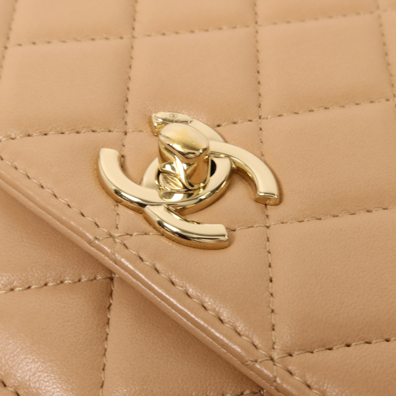 CHANEL 羊皮皮革Trendy Wallet On Chain鏈帶肩背袋-10
