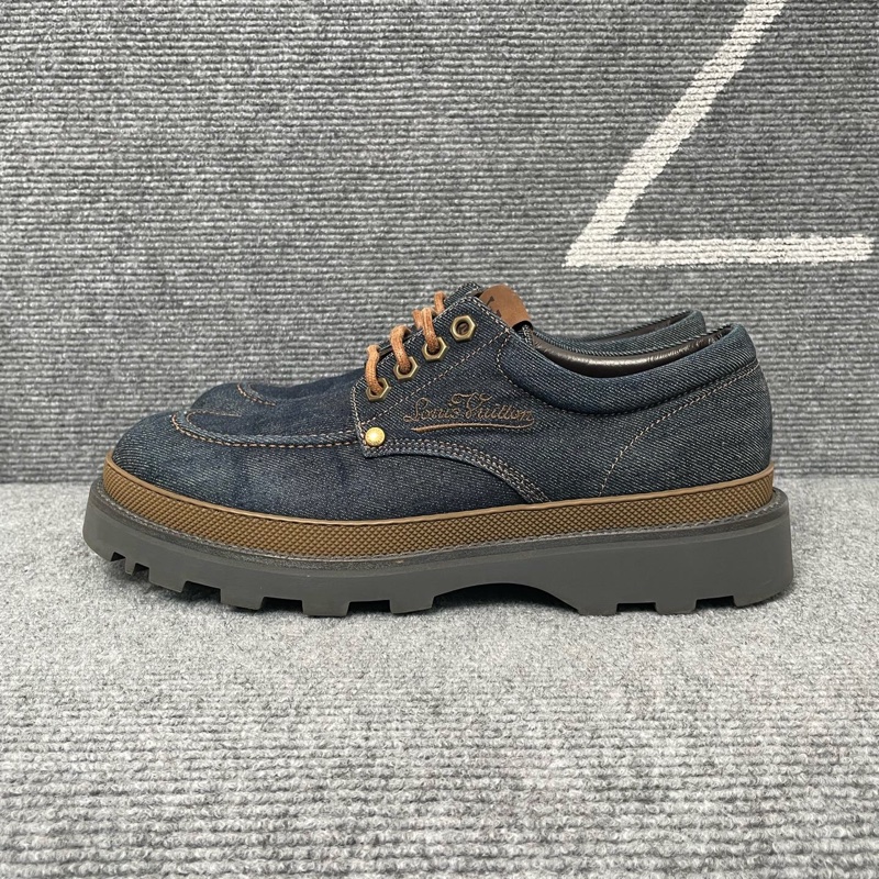 Louis Vuitton 路易威登 藍色牛仔帆布樂福鞋41碼-0
