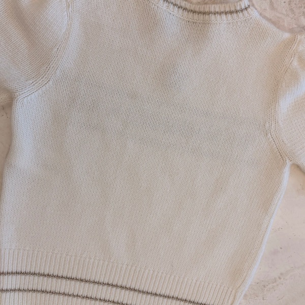 Christian Dior 迪奧 cashmere 幸運星 奶油白 聖誕特別款短袖上衣-6