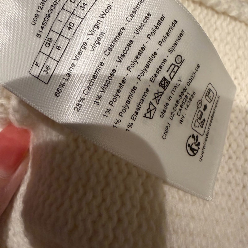 Christian Dior 迪奧 cashmere 幸運星 奶油白 聖誕特別款短袖上衣-9