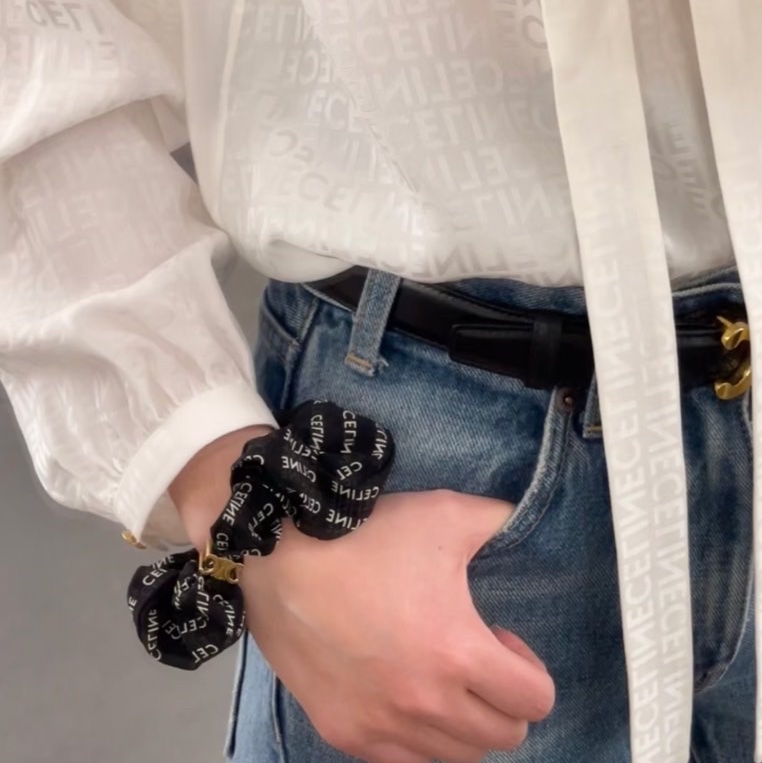 莉亞精品♡ Celine老花髮圈 近新美品-2