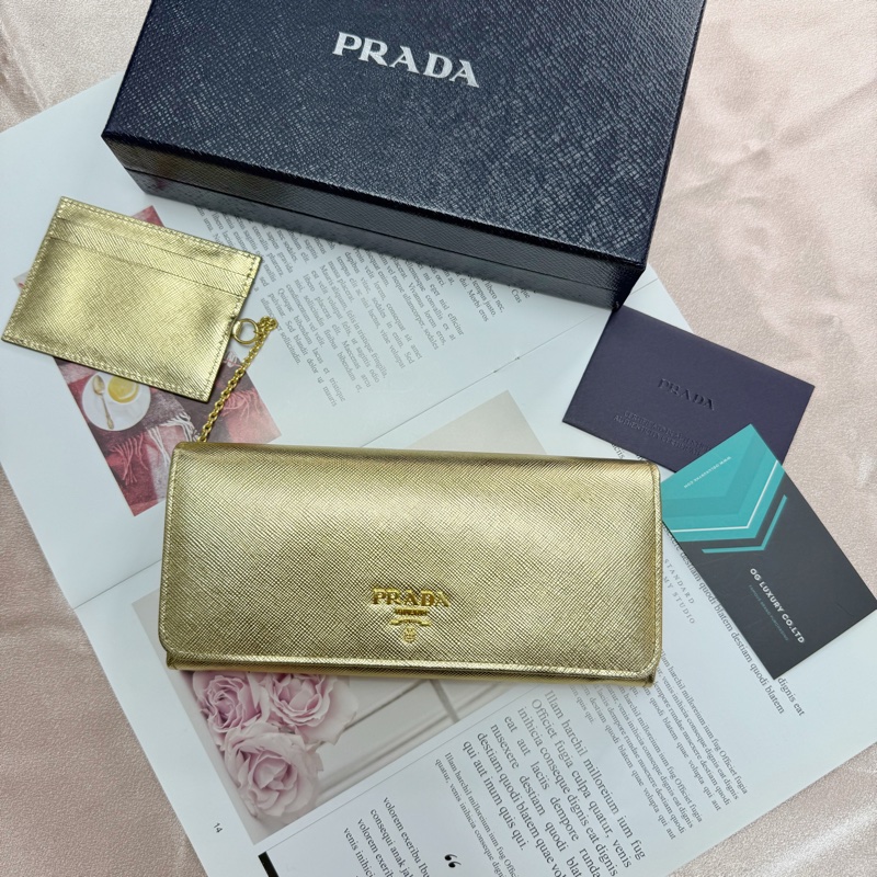 Prada 金色長銀包-0