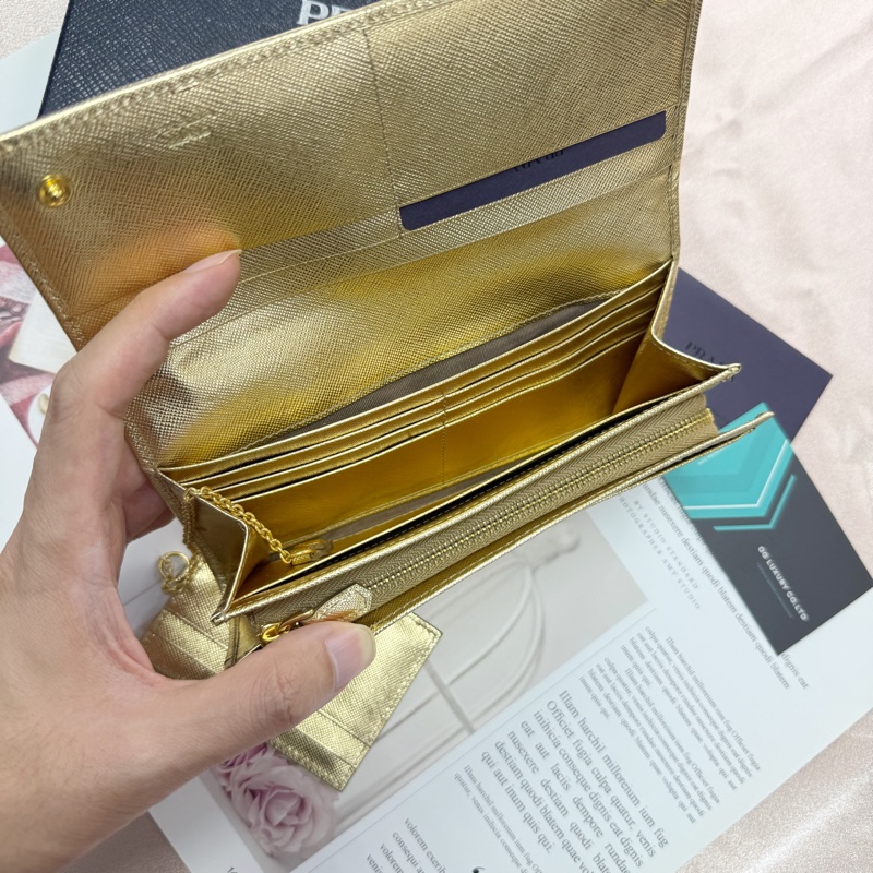 Prada 金色長銀包-2