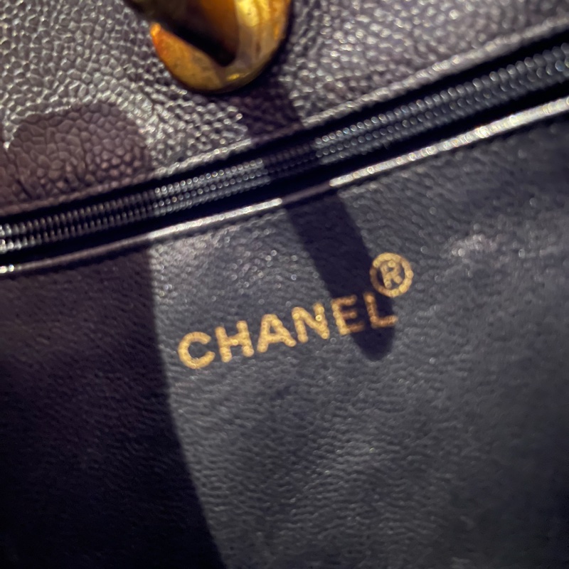 22弄 Chanel vintage 老香 荔枝皮 黑金 大logo 貝嫂包 肩背包 托特包 琴譜包 購物包-22