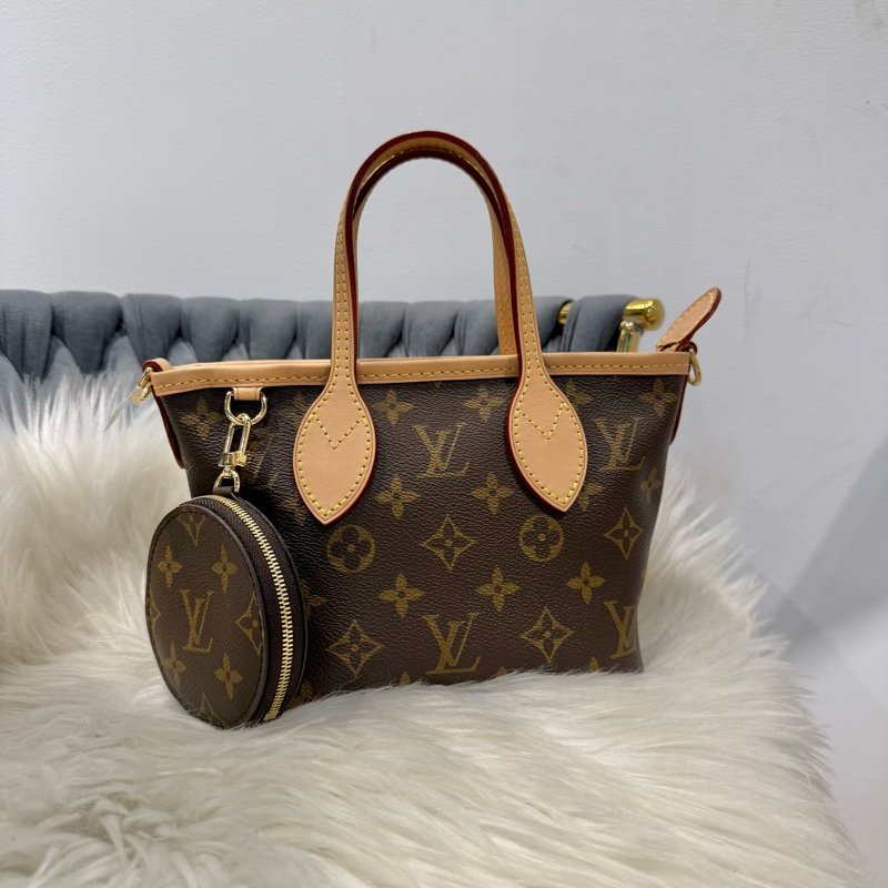 全新 LV Neverfull BB 手提斜背包 芯片-0