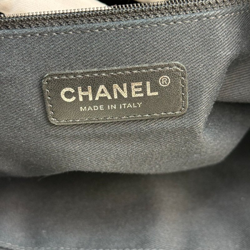 Chanel 沙灘包 灰色 帆布 大號 銀扣-6