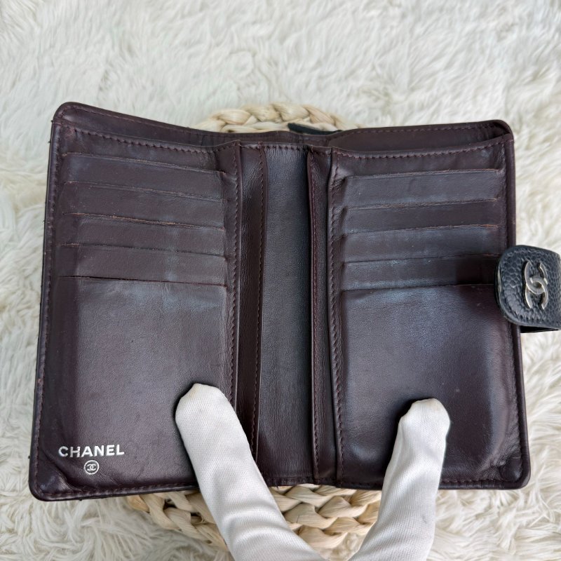 Chanel 手包 黑色 菱格紋 荔枝牛皮 銀扣-6