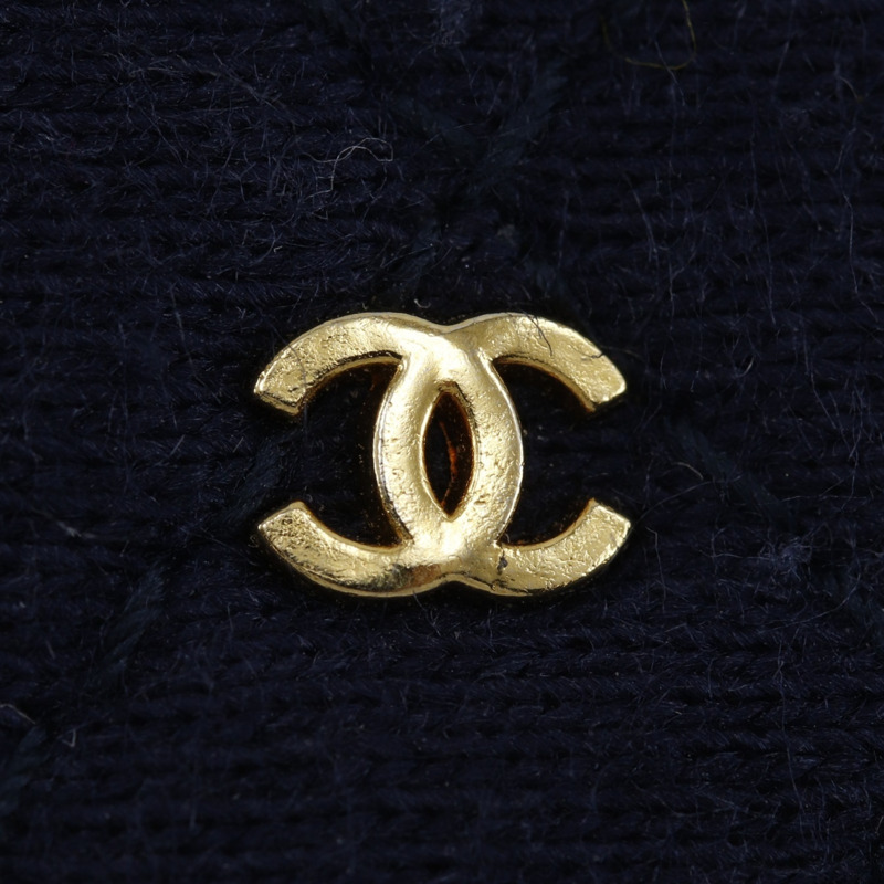 香奈兒鏈條包，微絎縫棉質，海軍藍，按扣，女士-13