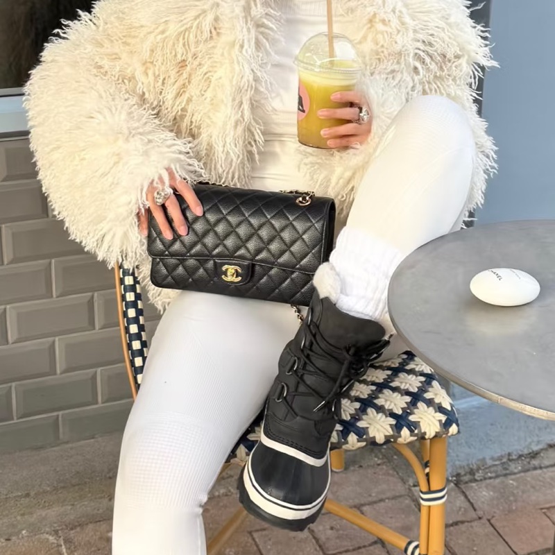 CHANEL香奈兒黑金荔枝皮雙蓋CFJumbo魚子醬珍寶-4