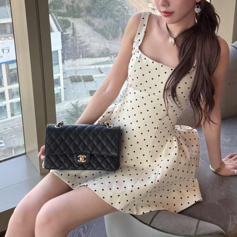 CHANEL香奈兒黑金荔枝皮雙蓋CFJumbo魚子醬珍寶-18