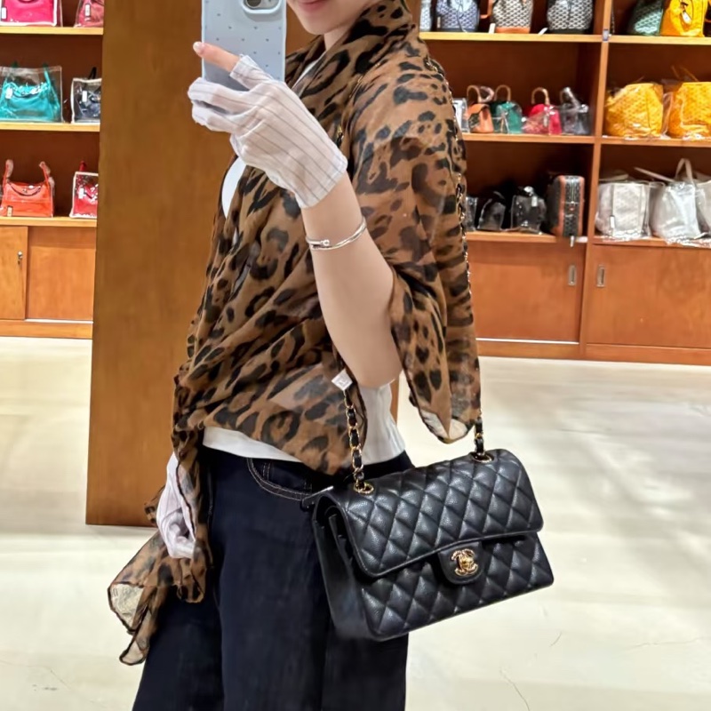 CHANEL香奈兒黑金荔枝皮雙蓋CFJumbo魚子醬珍寶-6