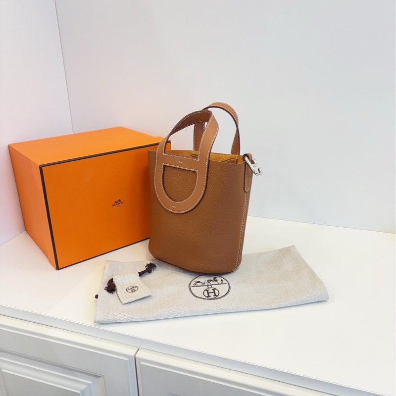 Hermes in the loop 金棕金扣 猪鼻子菜篮子18 B刻-3