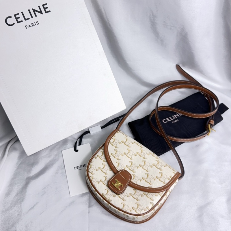 Celine mini besace 奶油白馬鞍包-0