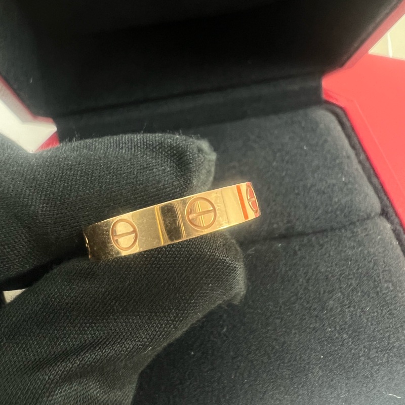 Cartier 18k玫瑰金窄版戒指 53碼-2