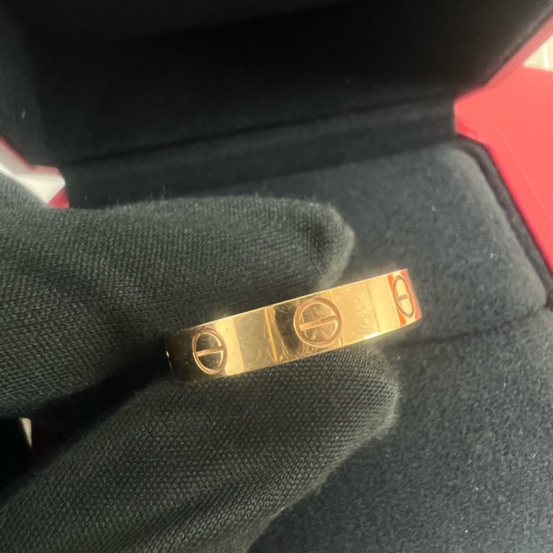 Cartier 18k玫瑰金窄版戒指 53碼-4