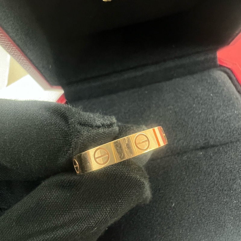 Cartier 18k玫瑰金窄版戒指 53碼-5