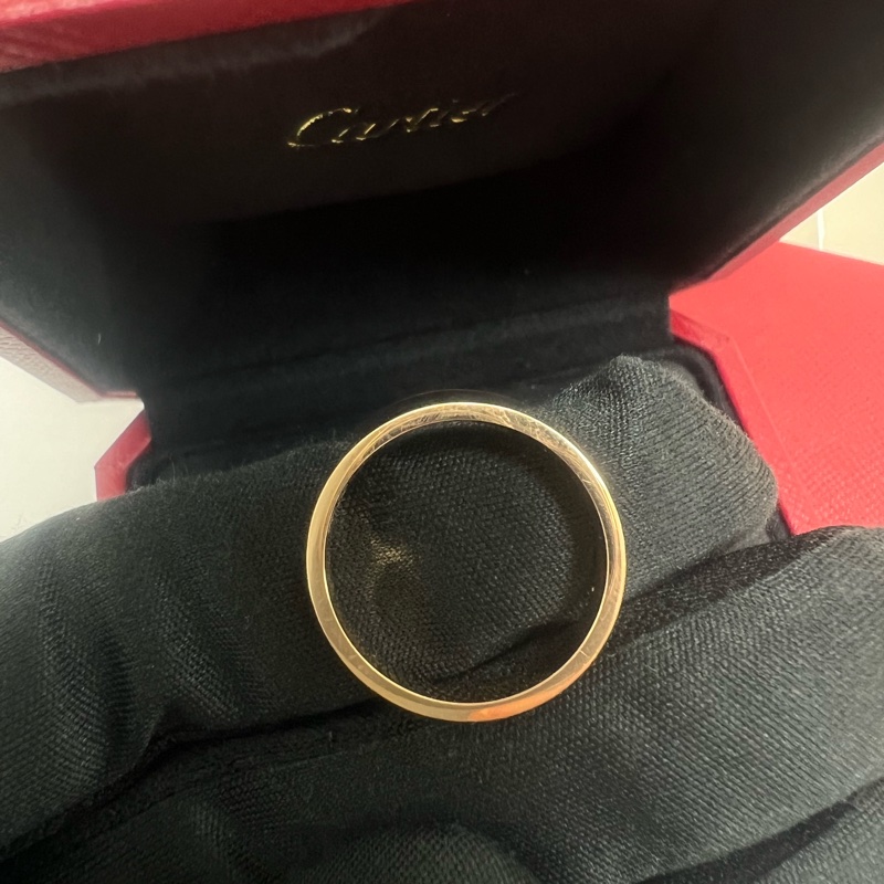 Cartier 18k玫瑰金窄版戒指 53碼-6
