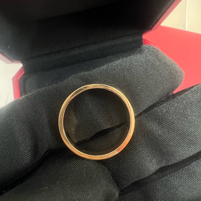 Cartier 18k玫瑰金窄版戒指 53碼-7
