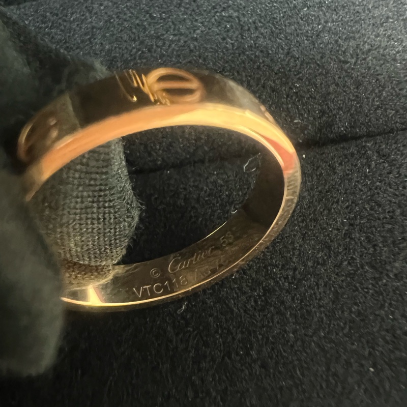 Cartier 18k玫瑰金窄版戒指 53碼-8