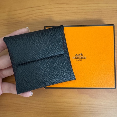全新 ｜Hermès Bastia 黑色 Epsom 零錢包｜附盒