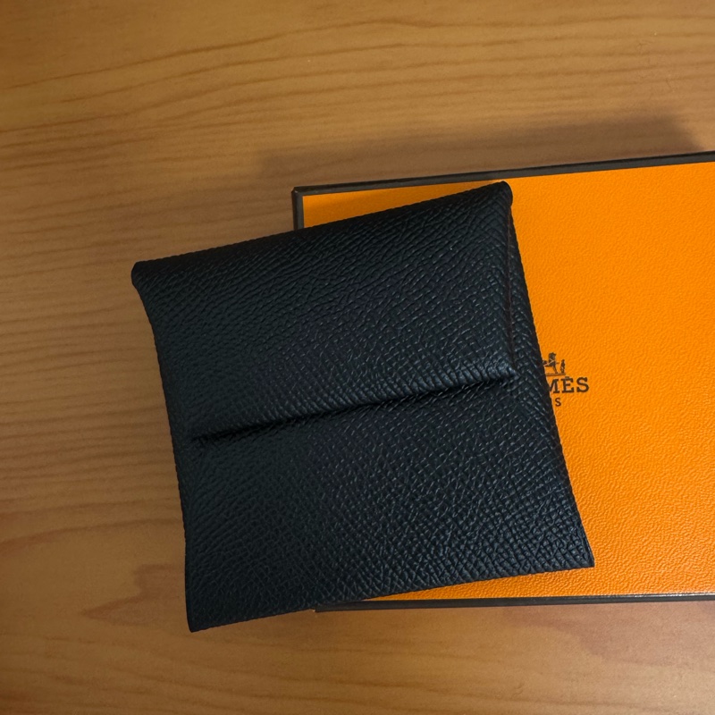 全新 |Hermès Bastia 黑色 Epsom 零錢包|附盒-1
