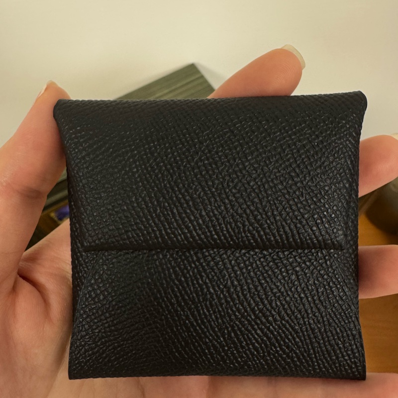 全新 |Hermès Bastia 黑色 Epsom 零錢包|附盒-2