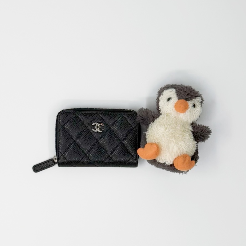CHANEL 經典黑銀魚子醬拉鍊包 🖤 |✨Wisher惟奢名品✨-0
