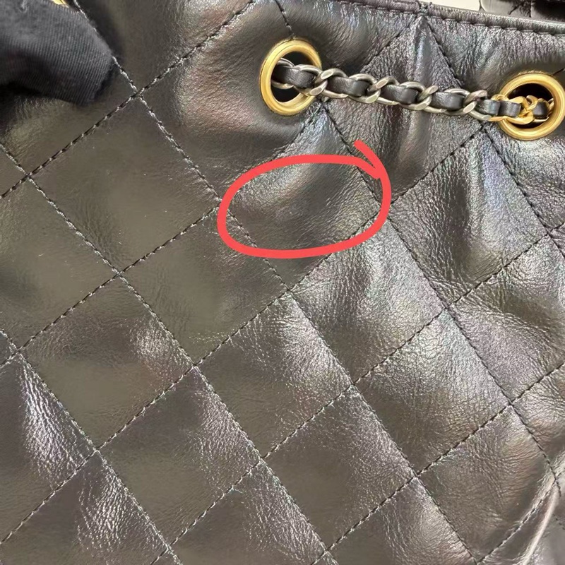 CHANEL香奈兒 25Bag Hobo 小號 黑金 亮面折紋小牛皮-9