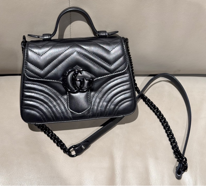 Gucci • 經典Marmont So Black 全黑馬蒙郵差包-1
