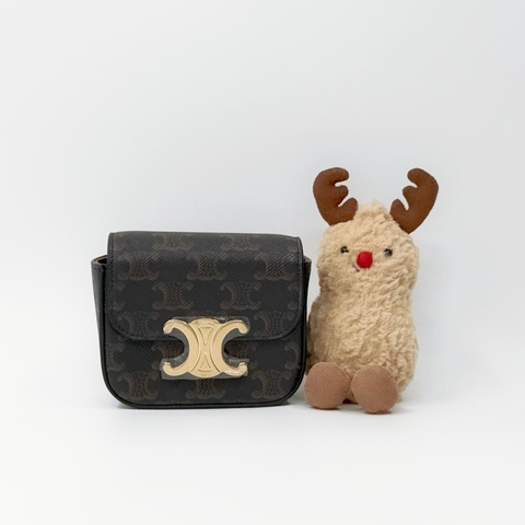 Celine 【可愛爆擊！！！】 Mini Triomphe 老花凱旋門迷你斜背包  | ✨Wisher惟奢名品✨