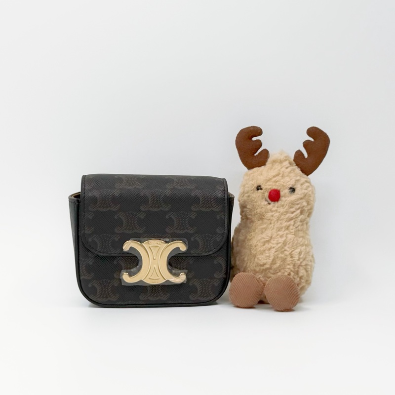 Celine 【可愛爆擊!!!】 Mini Triomphe 老花凱旋門迷你斜背包 | ✨Wisher惟奢名品✨-0