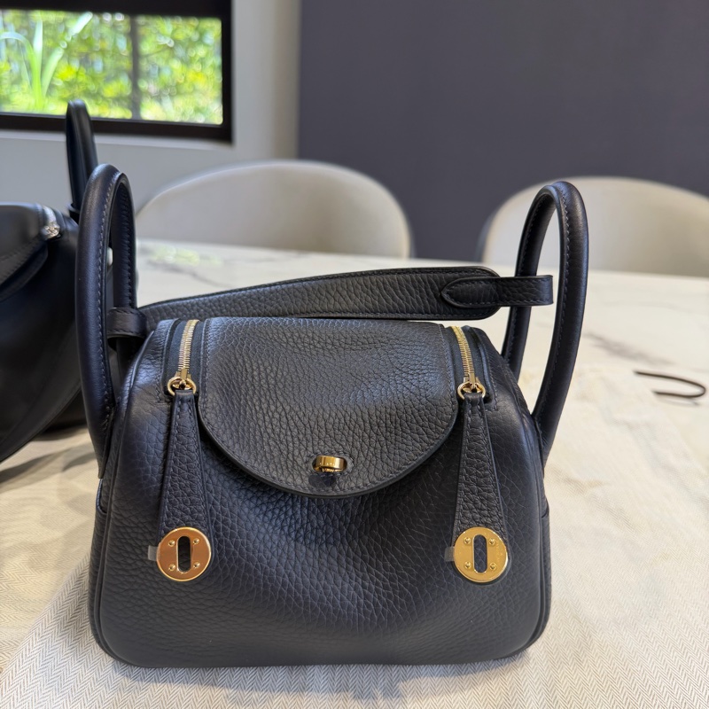 Hermes 愛馬仕 mini Lindy 一代 午夜藍 B刻印-0