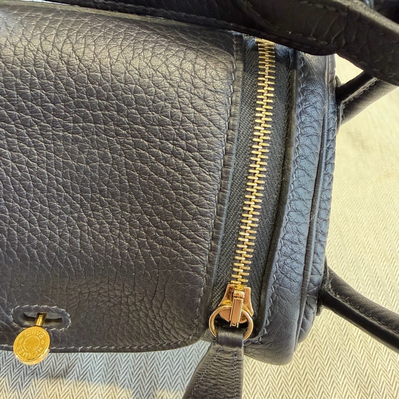 Hermes 愛馬仕 mini Lindy 一代 午夜藍 B刻印-5