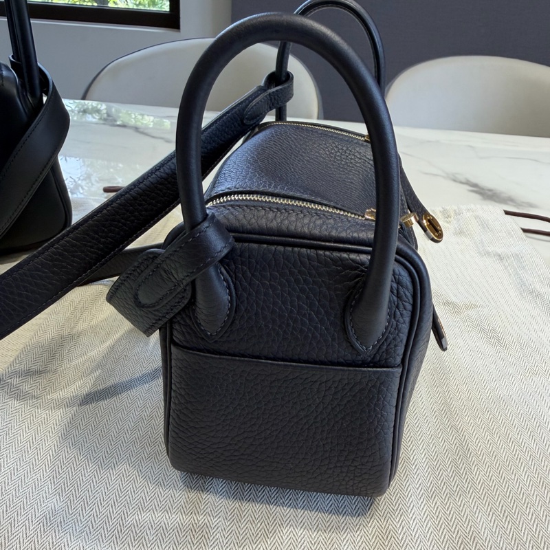 Hermes 愛馬仕 mini Lindy 一代 午夜藍 B刻印-6