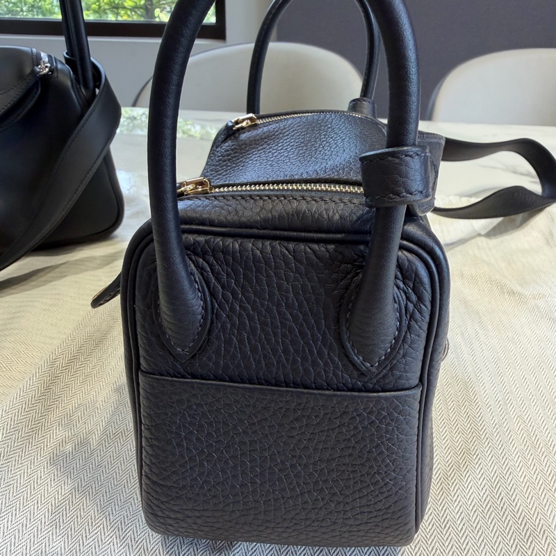 Hermes 愛馬仕 mini Lindy 一代 午夜藍 B刻印-7