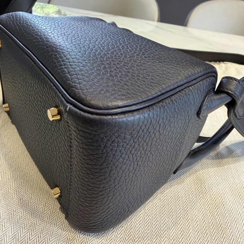 Hermes 愛馬仕 mini Lindy 一代 午夜藍 B刻印-9