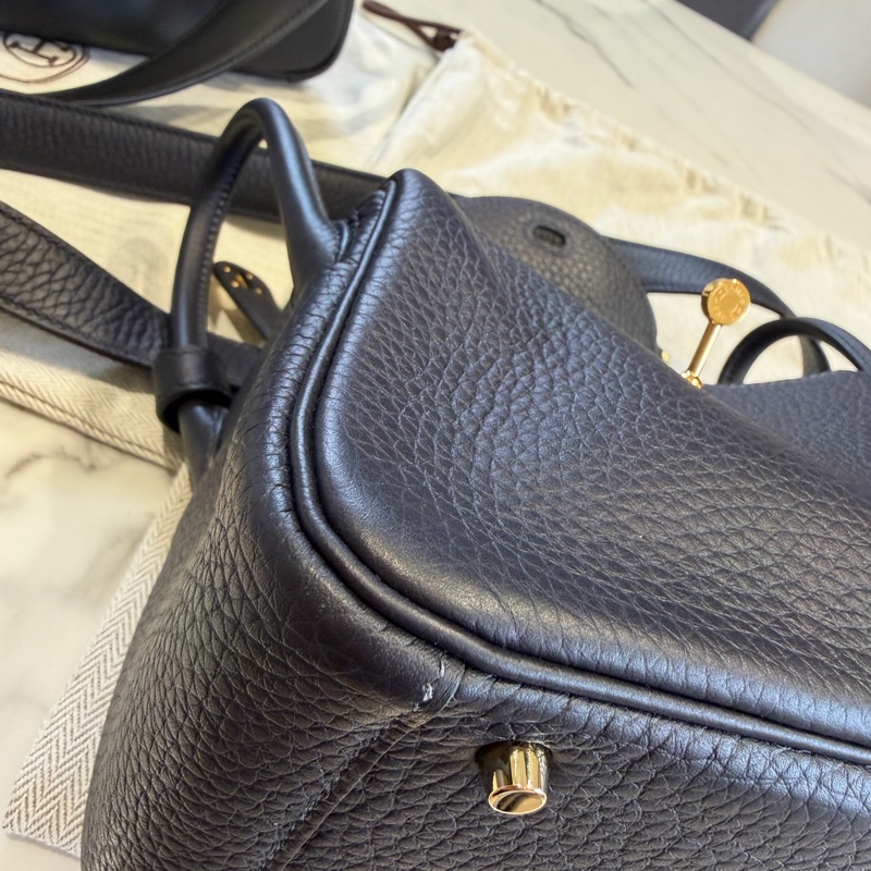 Hermes 愛馬仕 mini Lindy 一代 午夜藍 B刻印-21