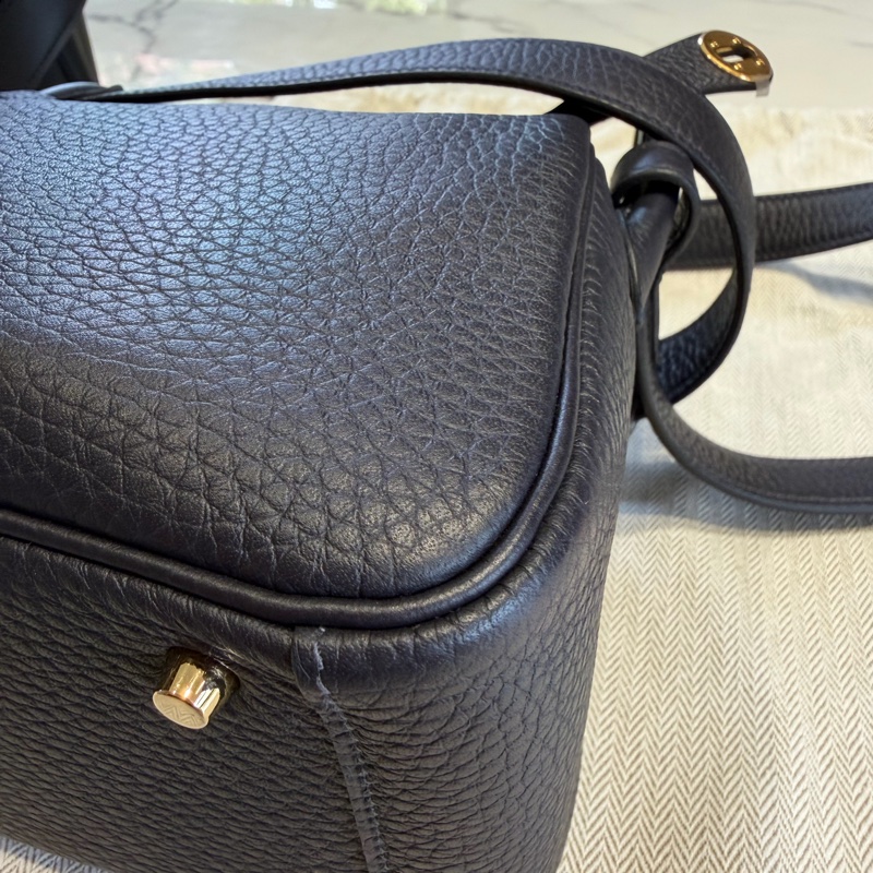 Hermes 愛馬仕 mini Lindy 一代 午夜藍 B刻印-23