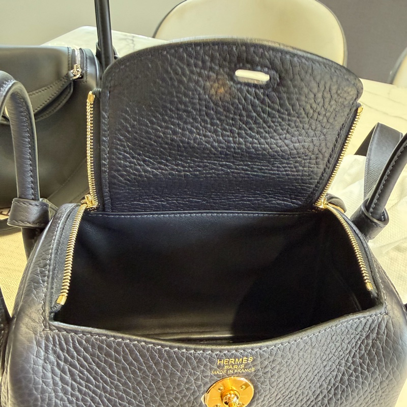 Hermes 愛馬仕 mini Lindy 一代 午夜藍 B刻印-27