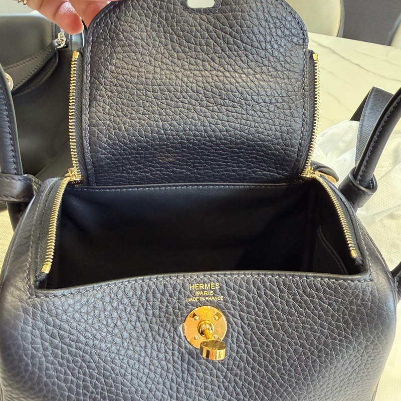 Hermes 愛馬仕 mini Lindy 一代 午夜藍 B刻印-28