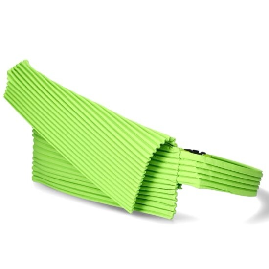 ⁠【專櫃正品】HOMME PLISSÉ ISSEY MIYAKE 幾何縐褶斜跨包（亮眼螢光綠）-1