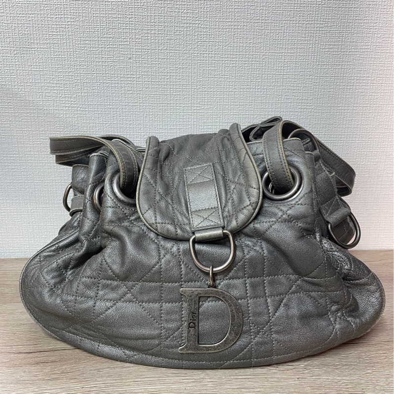 Dior 金屬灰餃子包(附保卡)-2