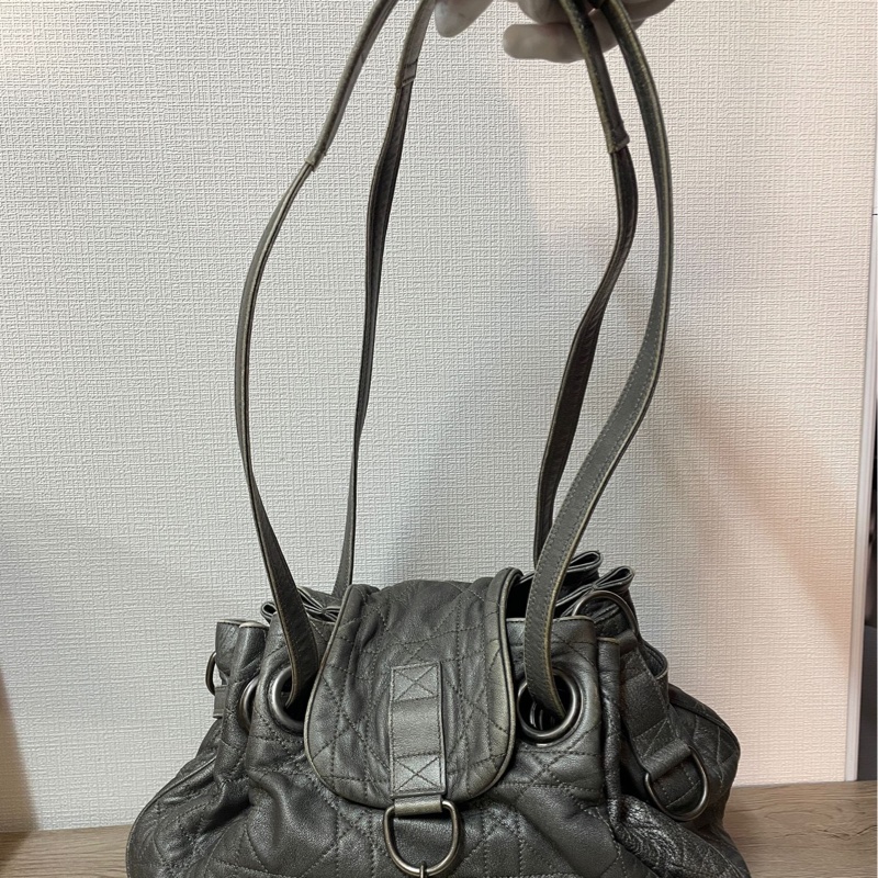 Dior 金屬灰餃子包(附保卡)-4