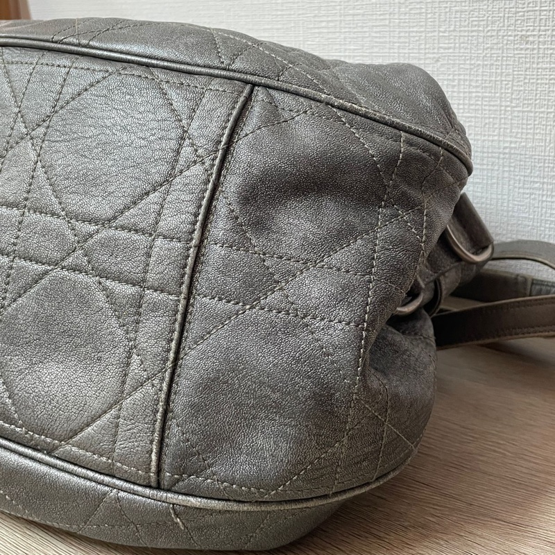 Dior 金屬灰餃子包(附保卡)-7