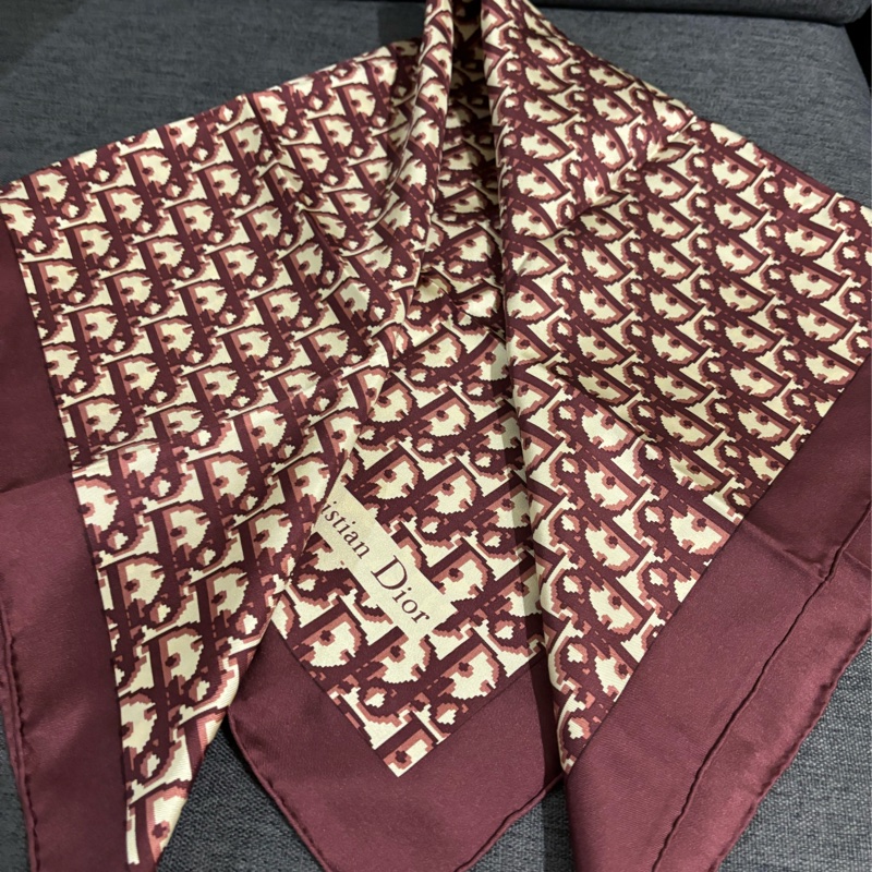 Christian Dior老花絲巾 全新絕版經典-2