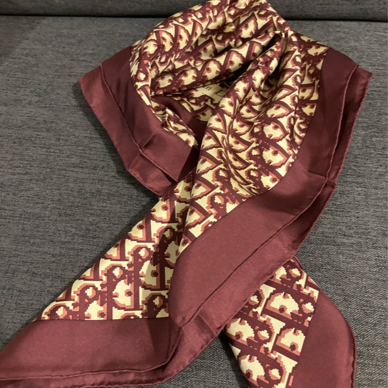 Christian Dior老花絲巾 全新絕版經典-3