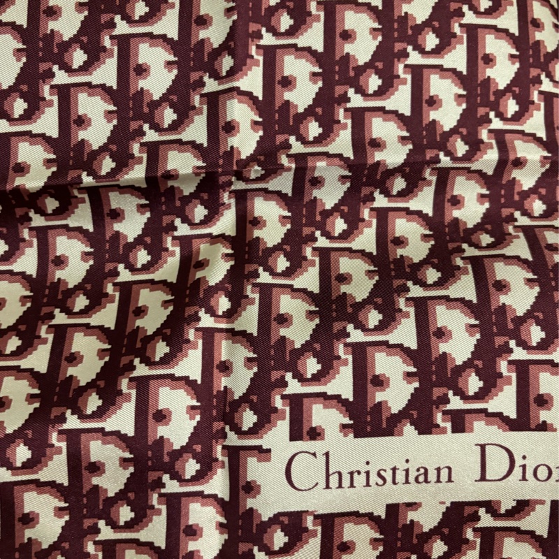 Christian Dior老花絲巾 全新絕版經典-8