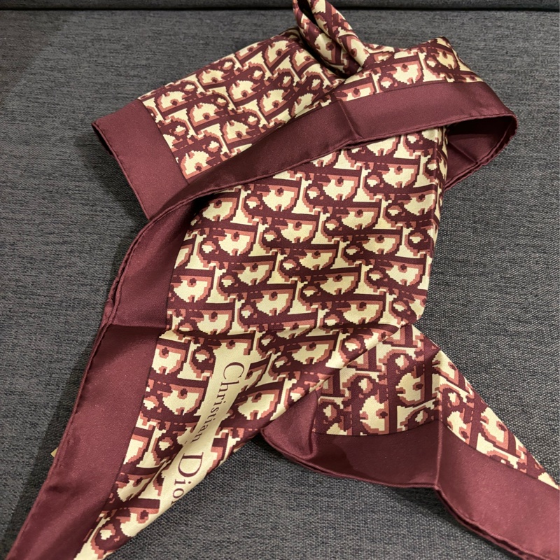 Christian Dior老花絲巾 全新絕版經典-11